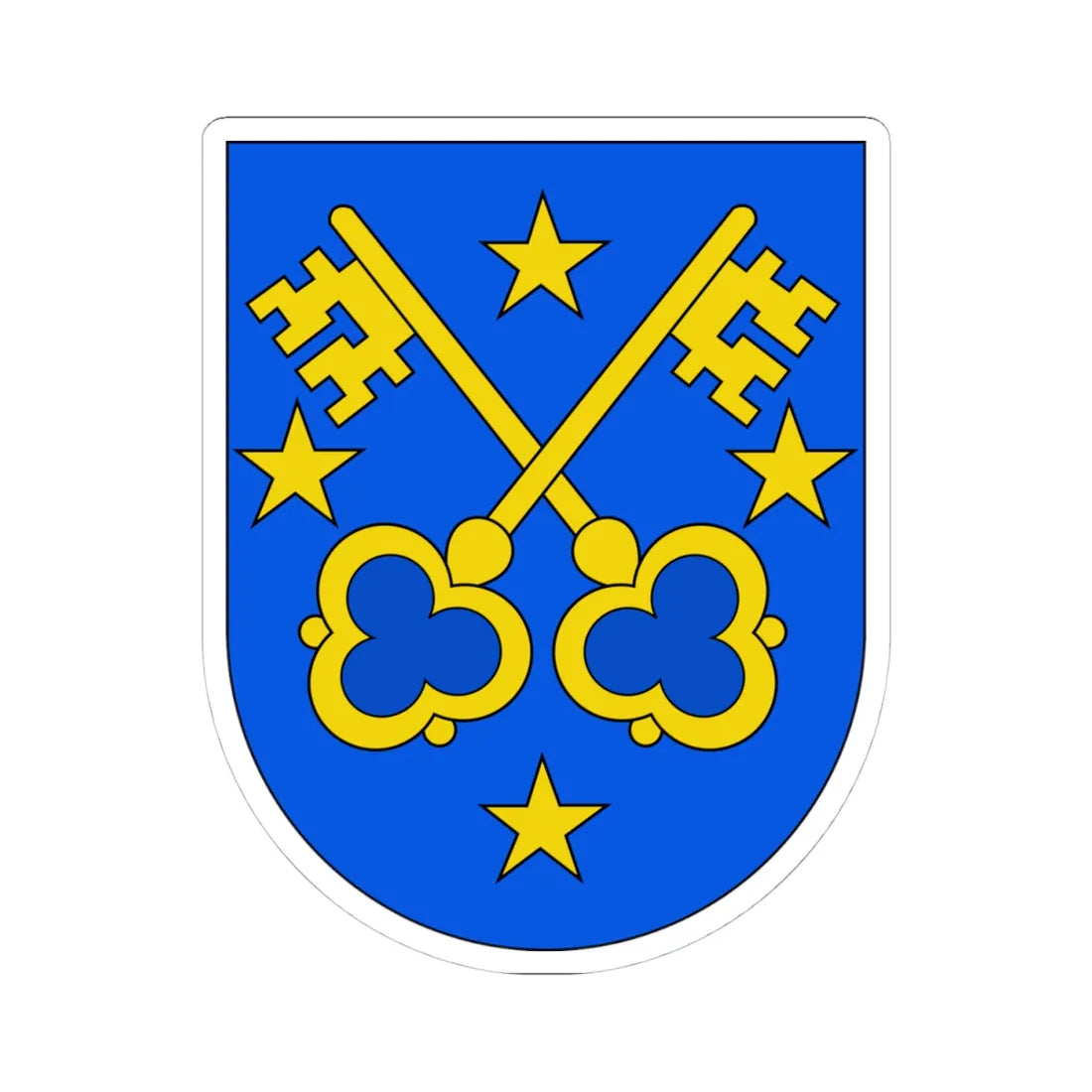 Lens Switzerland-coat of arms (Switzerland) (Coat of Arms) STICKER Vinyl Kiss-Cut Decal 4 Inch White - The Sticker Space