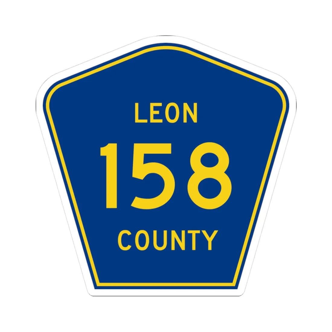 Leon County 158 (Florida) (Road Sign) STICKER Vinyl Kiss-Cut Decal 3 Inch White - The Sticker Space