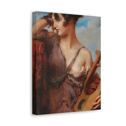 Leopold Schmutzler (1864-1940) Woman with Lyre - Canvas Wall Art - The Sticker Space