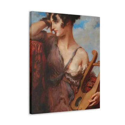Leopold Schmutzler (1864-1940) Woman with Lyre - Canvas Wall Art - The Sticker Space