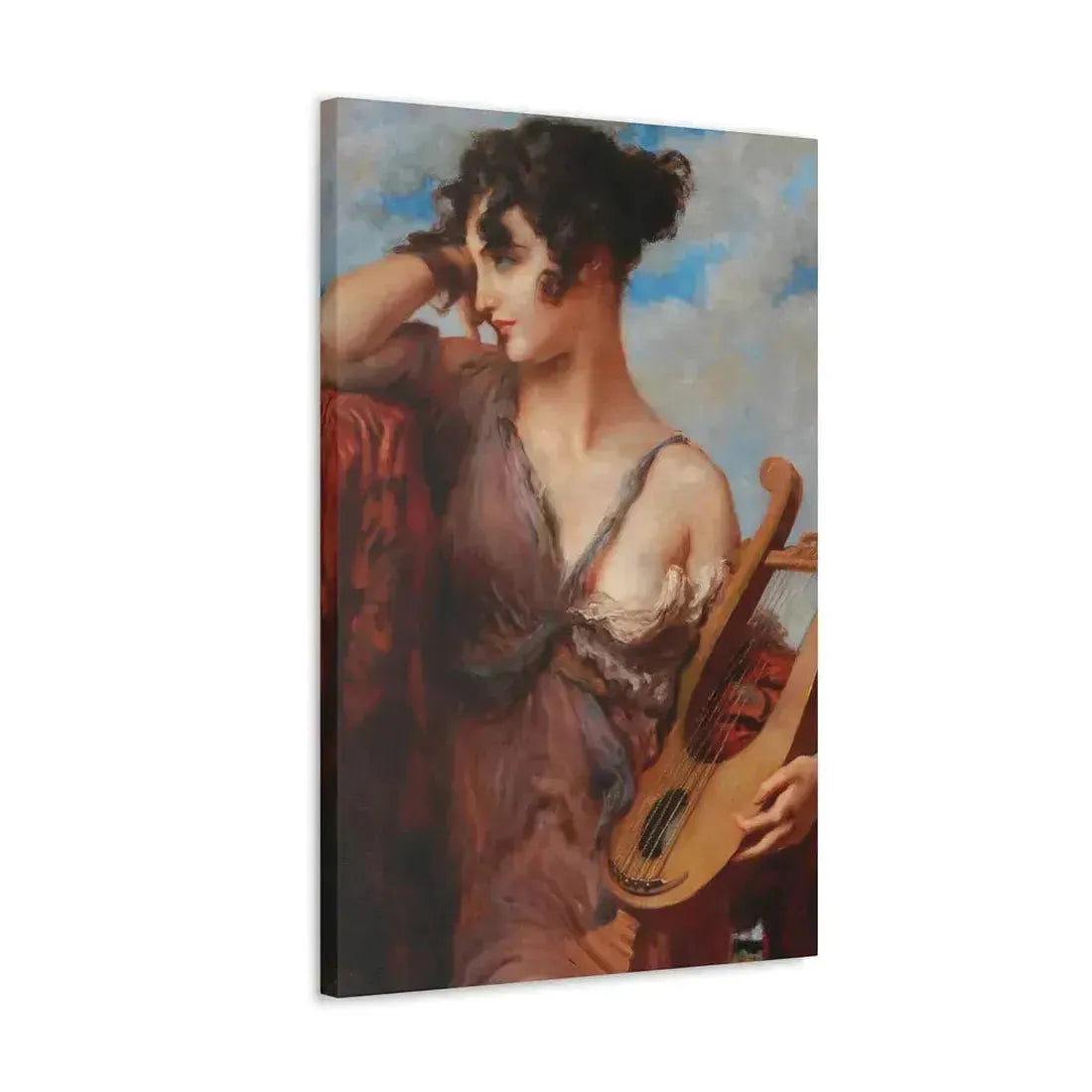 Leopold Schmutzler (1864-1940) Woman with Lyre - Canvas Wall Art - The Sticker Space