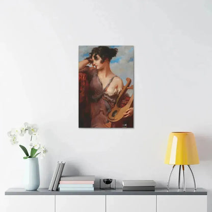 Leopold Schmutzler (1864-1940) Woman with Lyre - Canvas Wall Art - The Sticker Space