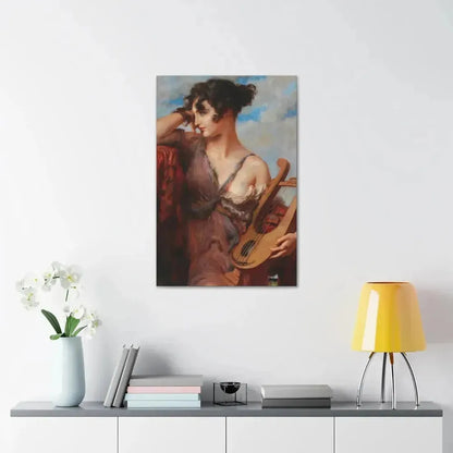 Leopold Schmutzler (1864-1940) Woman with Lyre - Canvas Wall Art - The Sticker Space