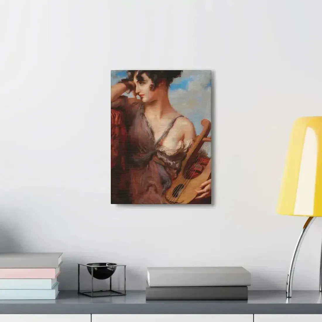 Leopold Schmutzler (1864-1940) Woman with Lyre - Canvas Wall Art - The Sticker Space