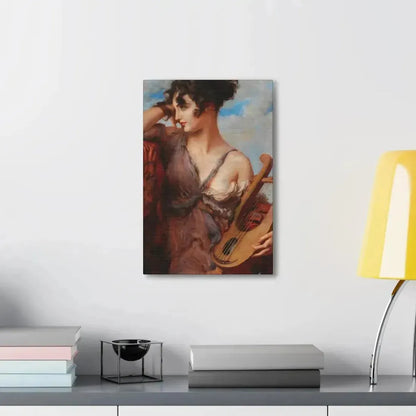 Leopold Schmutzler (1864-1940) Woman with Lyre - Canvas Wall Art - The Sticker Space