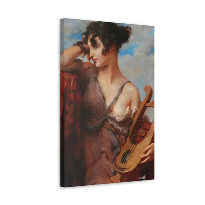 Leopold Schmutzler (1864-1940) Woman with Lyre - Canvas Wall Art - The Sticker Space