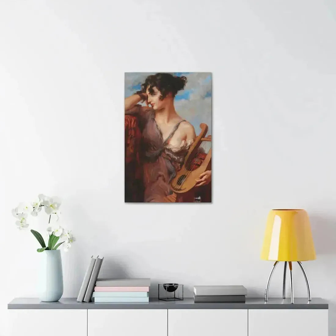 Leopold Schmutzler (1864-1940) Woman with Lyre - Canvas Wall Art - The Sticker Space