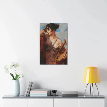 Leopold Schmutzler (1864-1940) Woman with Lyre - Canvas Wall Art - The Sticker Space