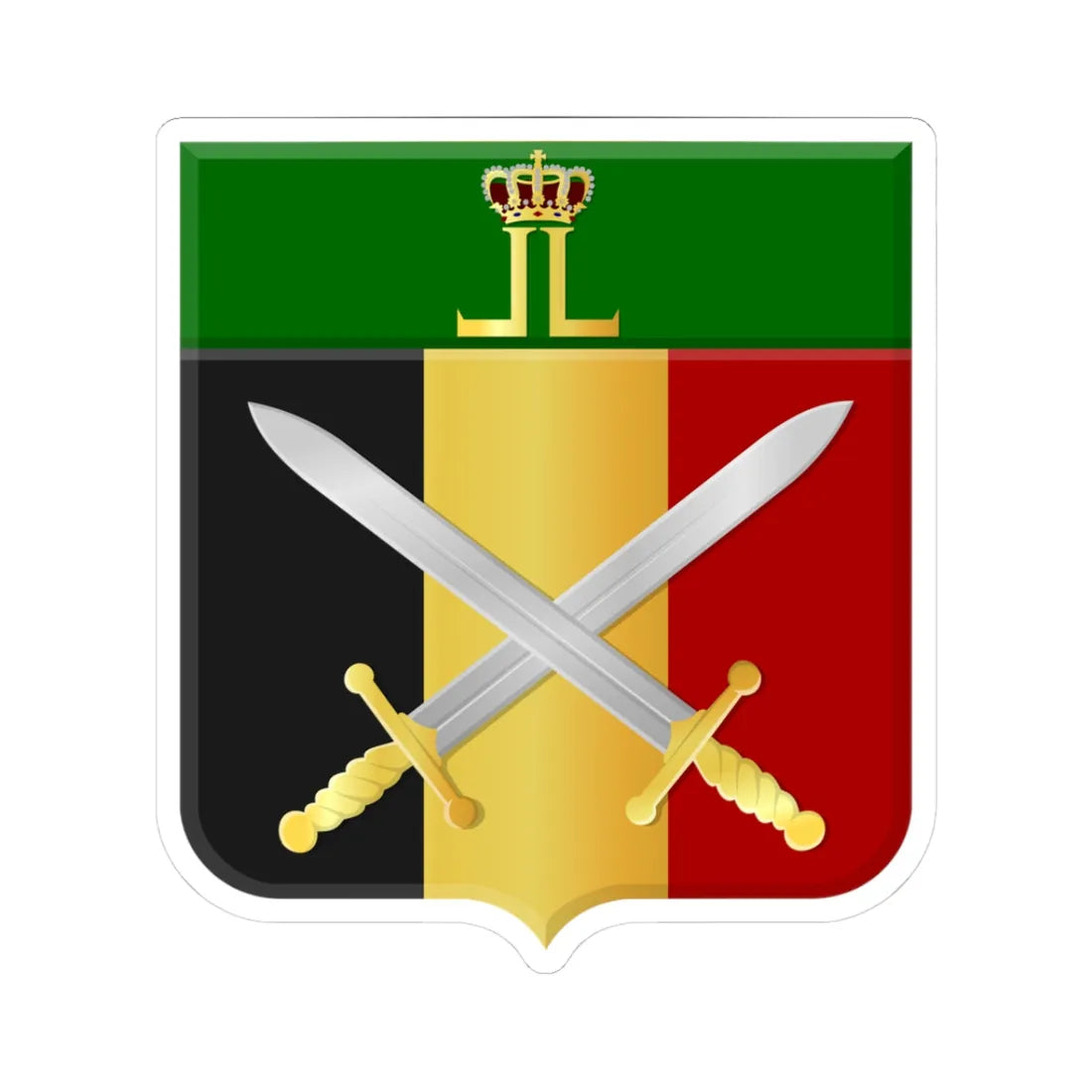 Leopoldsburg wapen (Belgium) (Coat of Arms) STICKER Vinyl Kiss-Cut Decal 3 Inch White - The Sticker Space