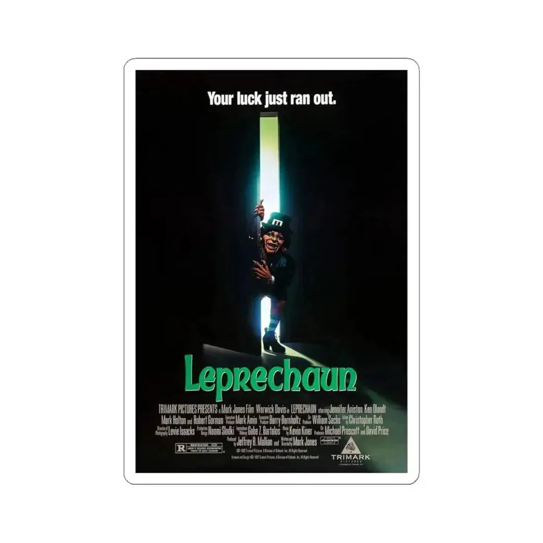 LEPRECHAUN 1993 Movie Poster - STICKER Vinyl Kiss-Cut Decal 4 Inch White - The Sticker Space