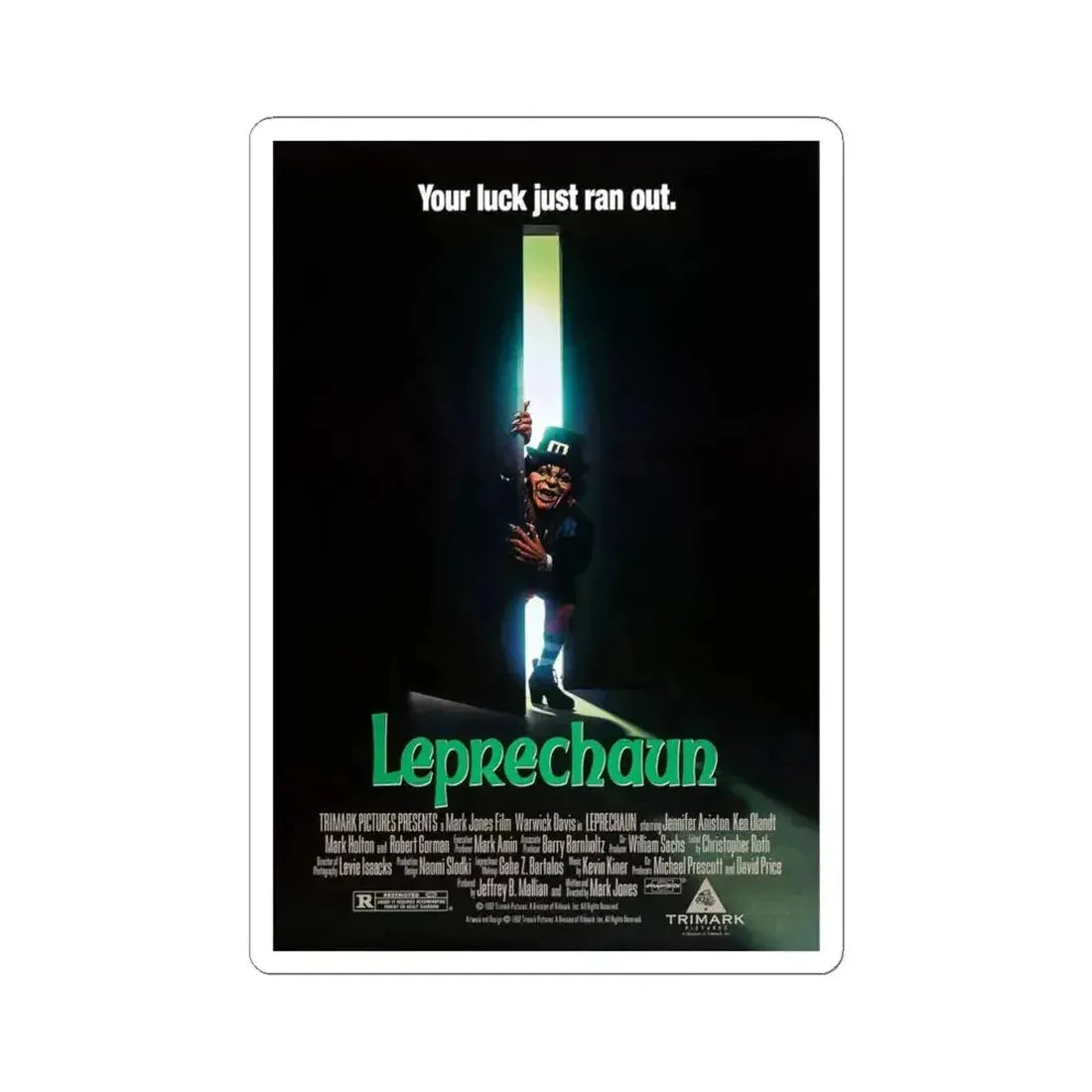 LEPRECHAUN 1993 Movie Poster - STICKER Vinyl Kiss-Cut Decal 6 Inch White - The Sticker Space