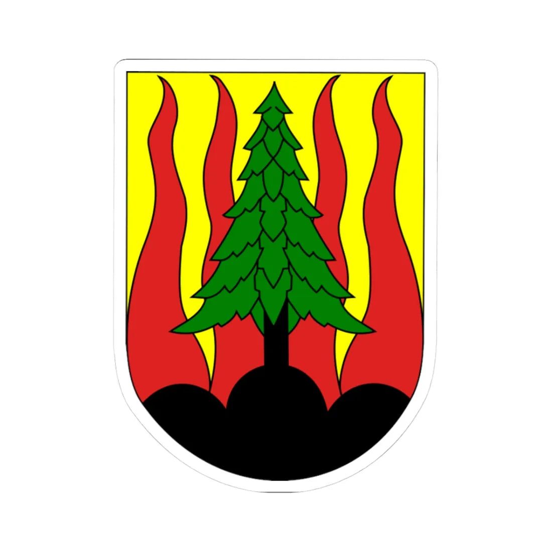 Les Breuleux-coat of arms (Switzerland) (Coat of Arms) STICKER Vinyl Kiss-Cut Decal 3 Inch White - The Sticker Space