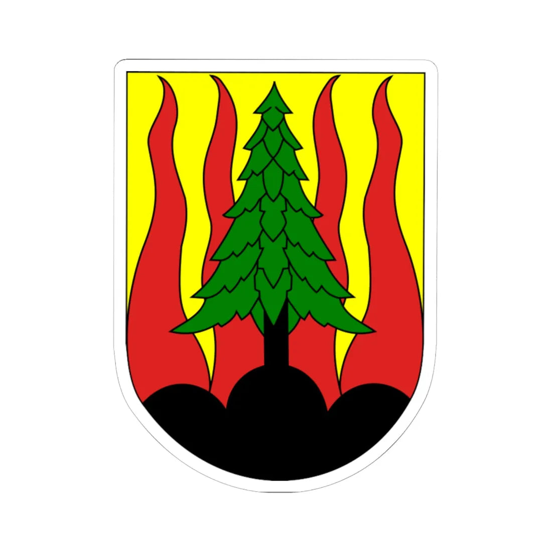 Les Breuleux-coat of arms (Switzerland) (Coat of Arms) STICKER Vinyl Kiss-Cut Decal 6 Inch White - The Sticker Space