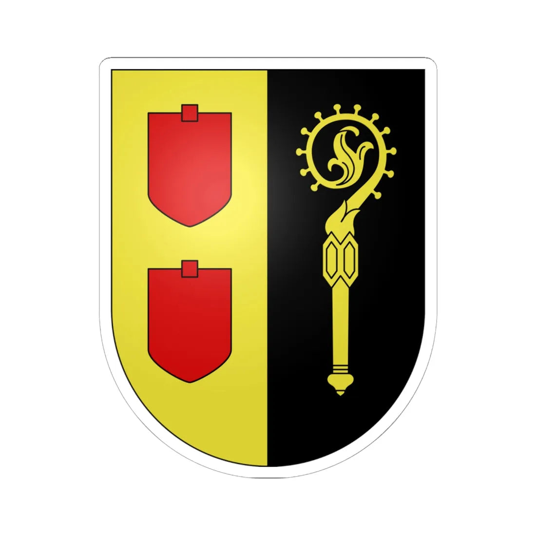 Les Thioleyres-coat of arms (Switzerland) (Coat of Arms) STICKER Vinyl Kiss-Cut Decal 6 Inch White - The Sticker Space