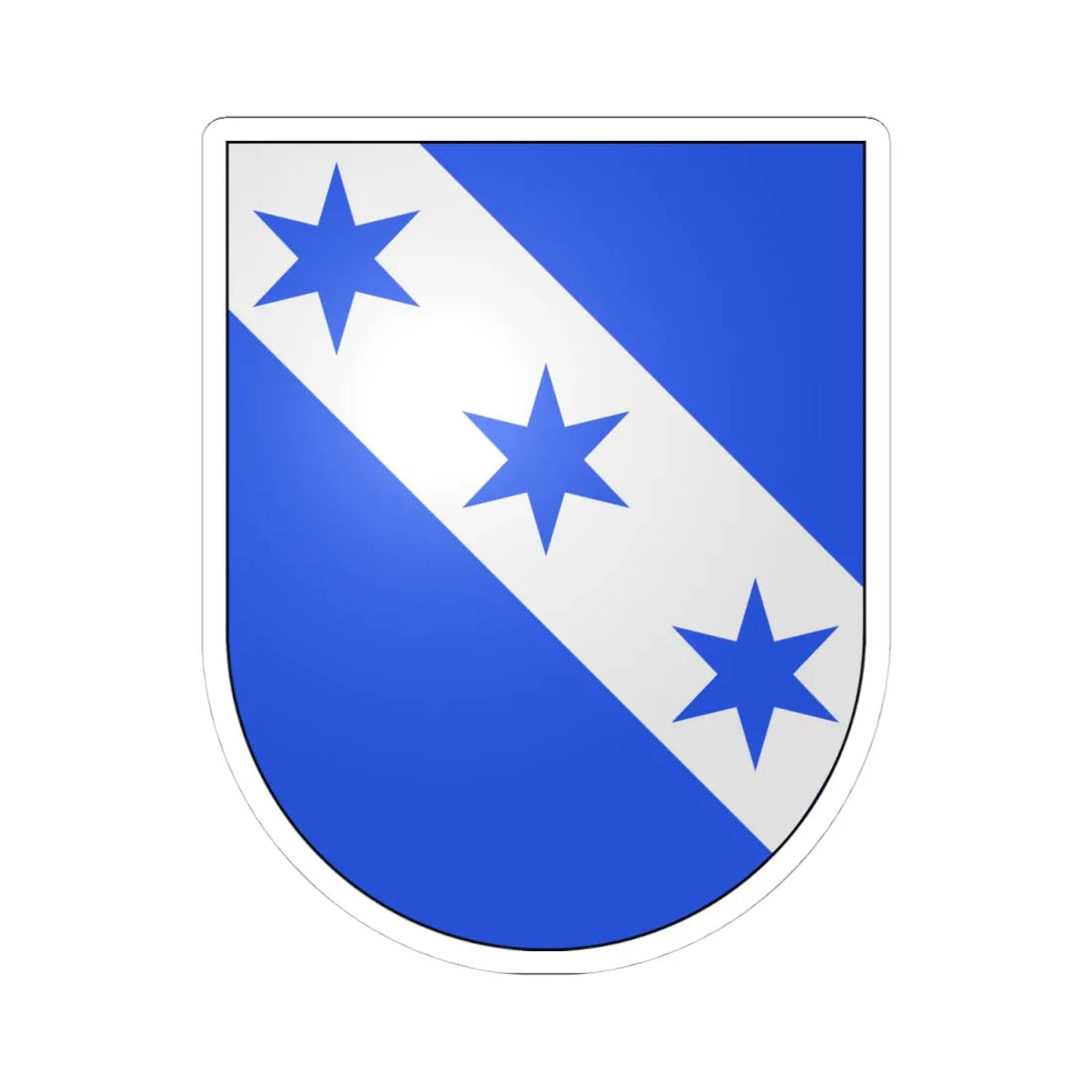 Les Verrieres-coat of arms (Switzerland) (Coat of Arms) STICKER Vinyl Kiss-Cut Decal 4 Inch White - The Sticker Space