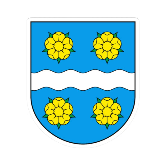 LesMontets-blazon (Switzerland) (Coat of Arms) STICKER Vinyl Kiss-Cut Decal 2 Inch White - The Sticker Space