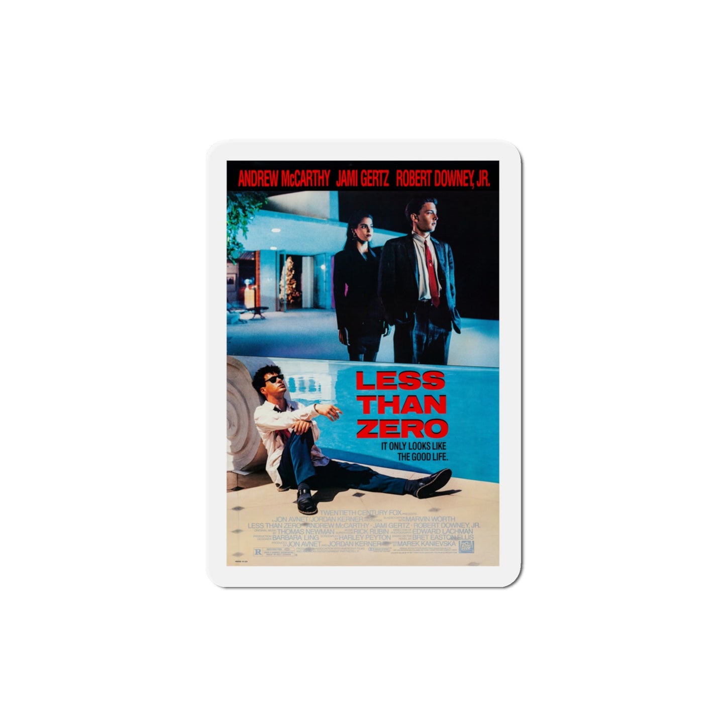 Less Than Zero 1987 Movie Poster Die-Cut Magnet-3" x 3"-The Sticker Space