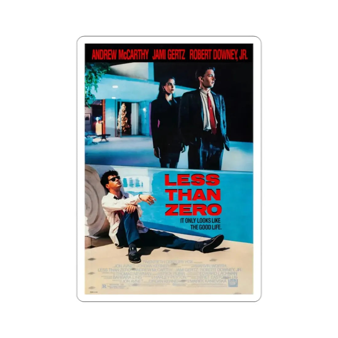 Less Than Zero 1987 Movie Poster STICKER Vinyl Die-Cut Decal - The Sticker Space