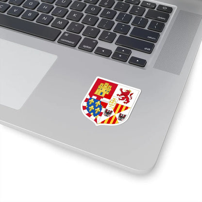 Lesser Arms of Charles V of Naples and III of Sicily (Italy) (Coat of Arms) STICKER Vinyl Kiss-Cut Decal - The Sticker Space