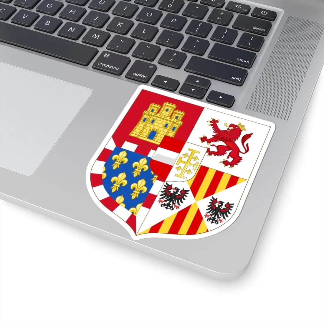 Lesser Arms of Charles V of Naples and III of Sicily (Italy) (Coat of Arms) STICKER Vinyl Kiss-Cut Decal - The Sticker Space