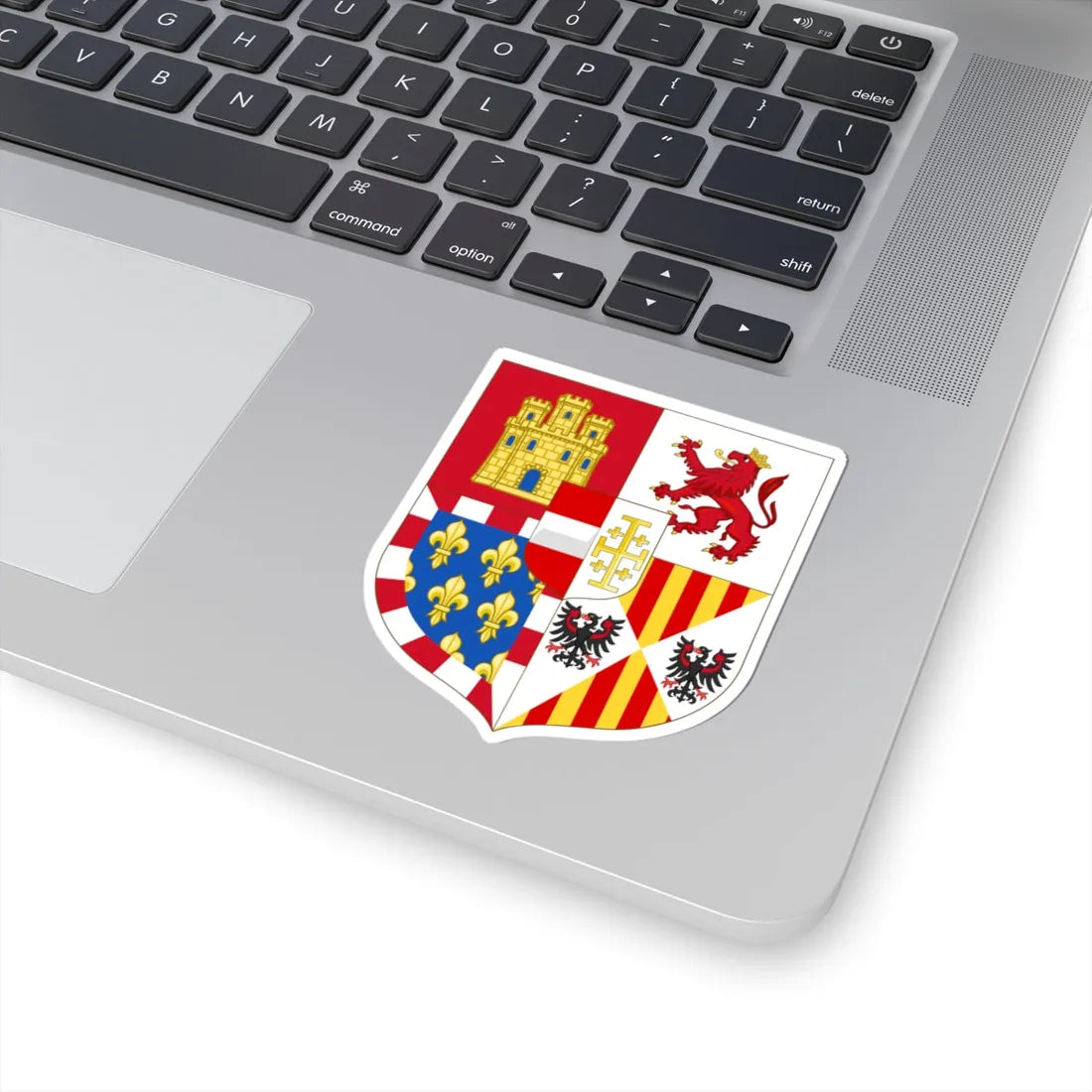 Lesser Arms of Charles V of Naples and III of Sicily (Spain) (Coat of Arms) STICKER Vinyl Kiss-Cut Decal - The Sticker Space