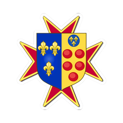 Lesser Arms of Etruria with Cross of Saint Stephen (Italy) (Coat of Arms) STICKER Vinyl Kiss-Cut Decal 2 Inch White - The Sticker Space