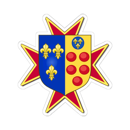 Lesser Arms of Etruria with Cross of Saint Stephen (Italy) (Coat of Arms) STICKER Vinyl Kiss-Cut Decal 6 Inch White - The Sticker Space