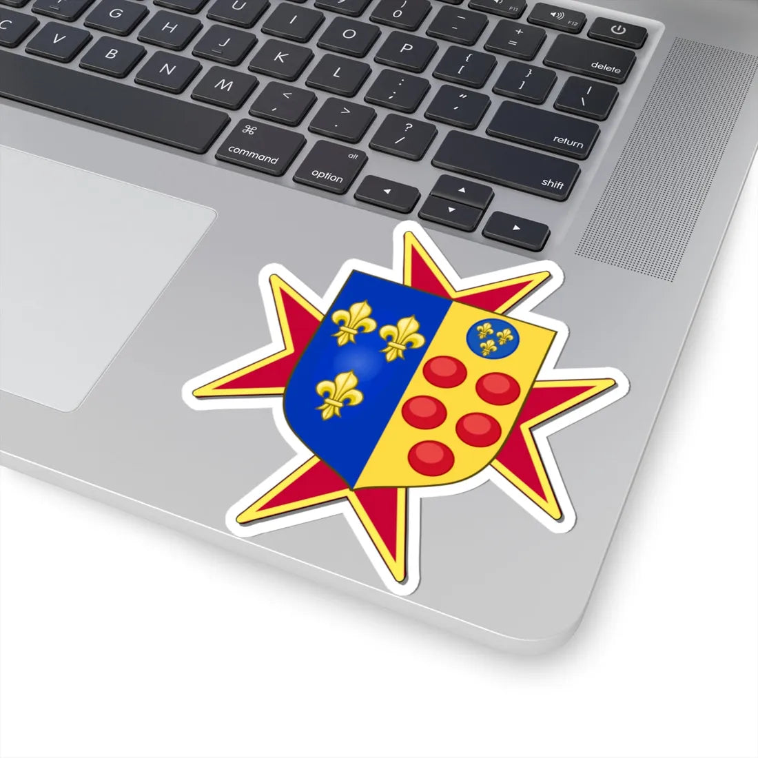 Lesser Arms of Etruria with Cross of Saint Stephen (Italy) (Coat of Arms) STICKER Vinyl Kiss-Cut Decal - The Sticker Space