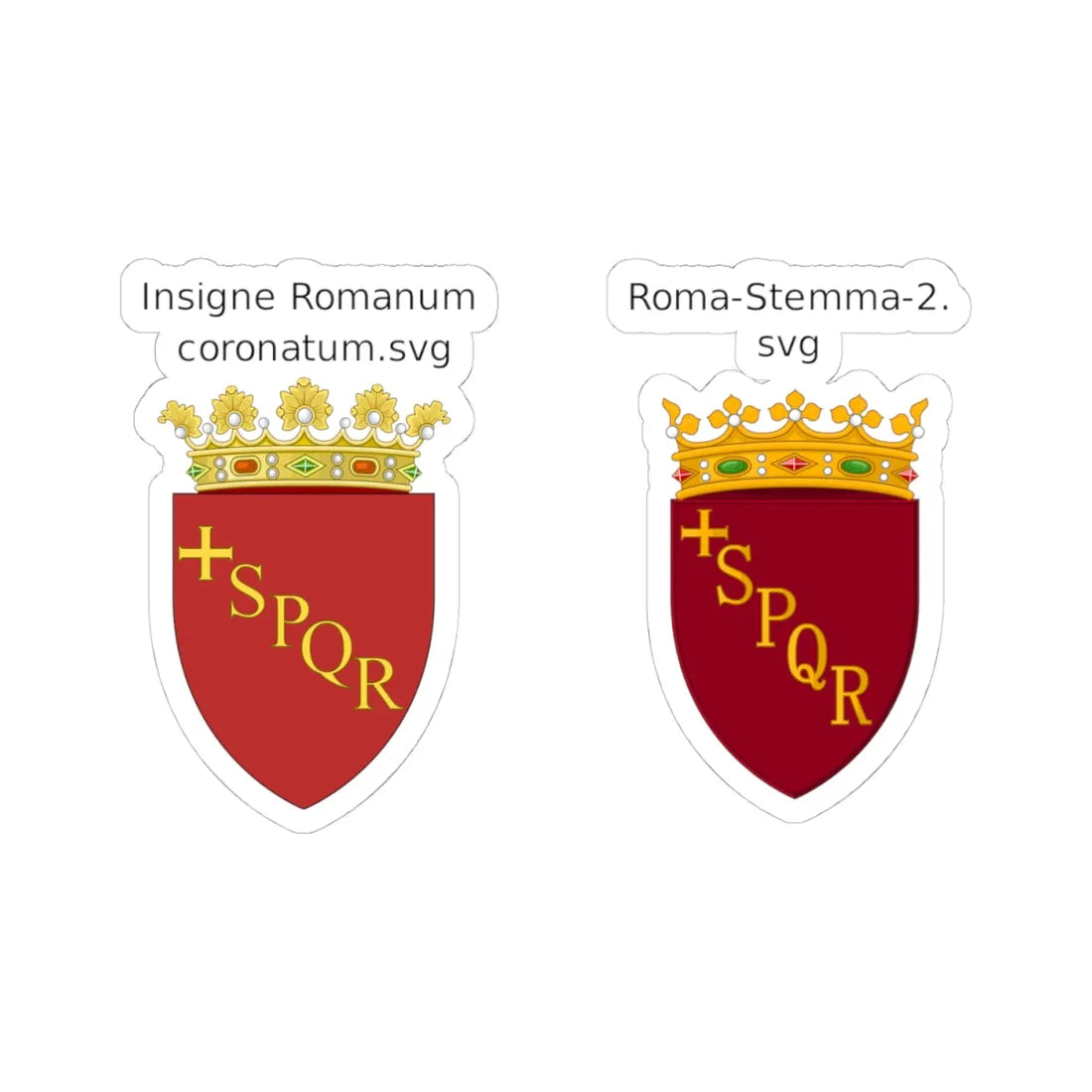 Lesser arms of Rome Comparison (Italy) (Coat of Arms) STICKER Vinyl Kiss-Cut Decal 4 Inch White - The Sticker Space