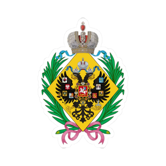 Lesser CoA of the daughters of the emperor of Russia (Russia) (Coat of Arms) STICKER Vinyl Kiss-Cut Decal 2 Inch White - The Sticker Space