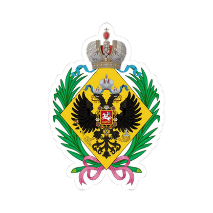 Lesser CoA of the great granddaughters of the emperor of Russia (Russia) (Coat of Arms) STICKER Vinyl Kiss-Cut Decal 3 Inch White - The Sticker Space