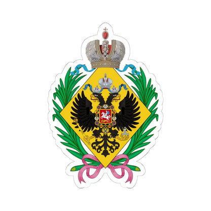 Lesser CoA of the great granddaughters of the emperor of Russia (Russia) (Coat of Arms) STICKER Vinyl Kiss-Cut Decal 6 Inch White - The Sticker Space