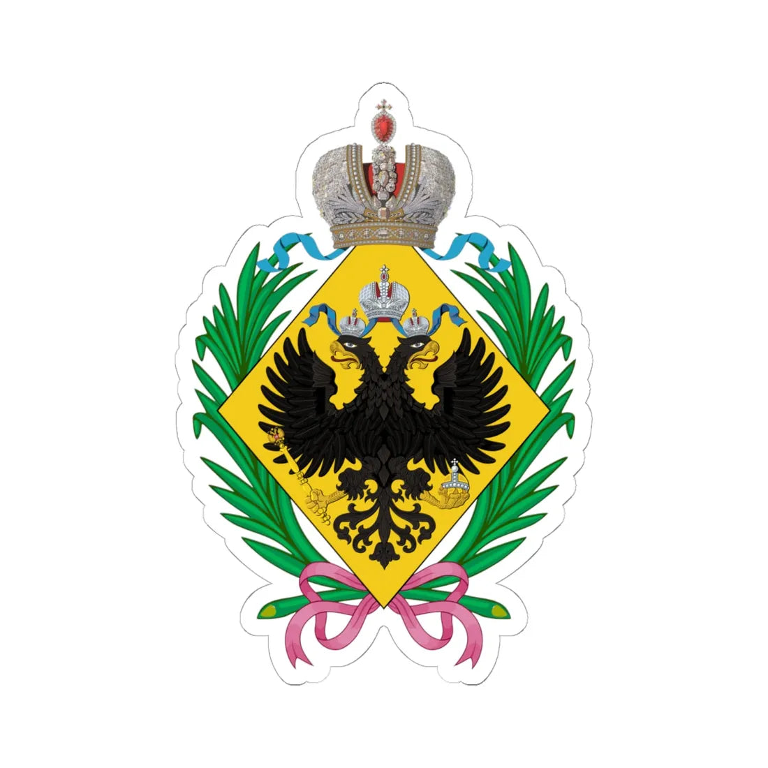 Lesser CoA of the princesses of Russia 5th generation (Russia) (Coat of Arms) STICKER Vinyl Kiss-Cut Decal 6 Inch White - The Sticker Space