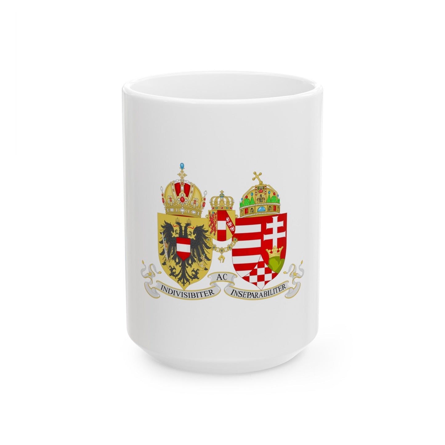 Lesser Coat of arms of Austria-Hungary - White Coffee Mug-15oz-The Sticker Space