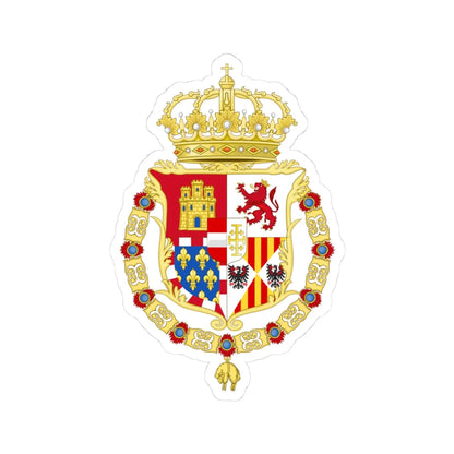 Lesser Coat of Arms of Charles V of Naples and III of Sicily (Austria) (Coat of Arms) STICKER Vinyl Kiss-Cut Decal 3 Inch White - The Sticker Space