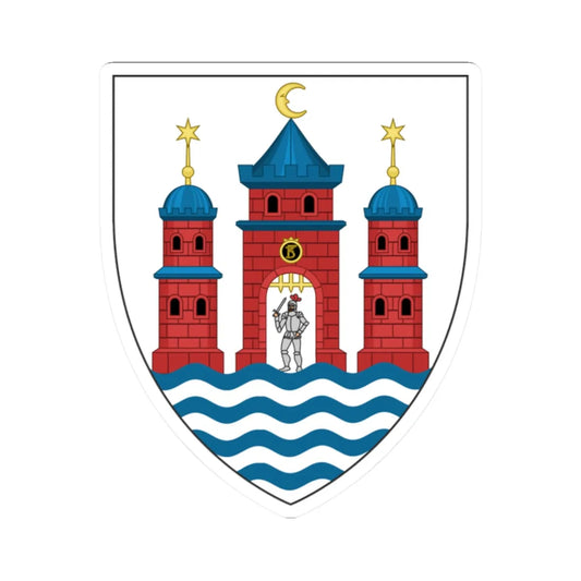 Lesser coat of arms of Copenhagen (Denmark) (Coat of Arms) STICKER Vinyl Kiss-Cut Decal 2 Inch White - The Sticker Space