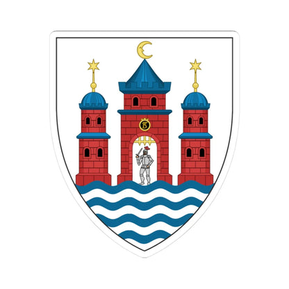 Lesser coat of arms of Copenhagen (Denmark) (Coat of Arms) STICKER Vinyl Kiss-Cut Decal 3 Inch White - The Sticker Space
