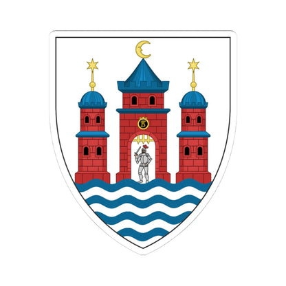 Lesser coat of arms of Copenhagen (Denmark) (Coat of Arms) STICKER Vinyl Kiss-Cut Decal 4 Inch White - The Sticker Space