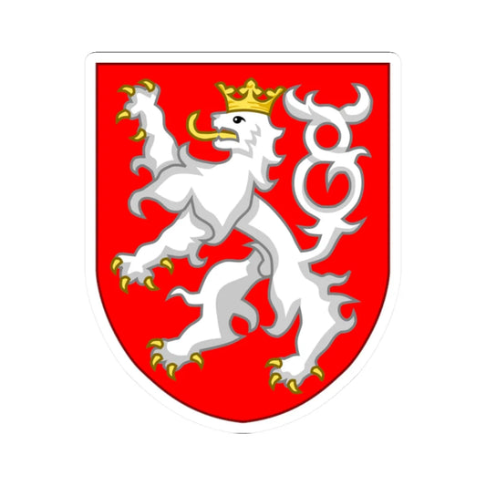 Lesser coat of arms of Czechia Sodacannic (Czech Republic) (Coat of Arms) STICKER Vinyl Kiss-Cut Decal 2 Inch White - The Sticker Space