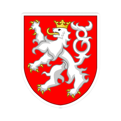 Lesser coat of arms of Czechia Sodacannic (Czech Republic) (Coat of Arms) STICKER Vinyl Kiss-Cut Decal 3 Inch White - The Sticker Space