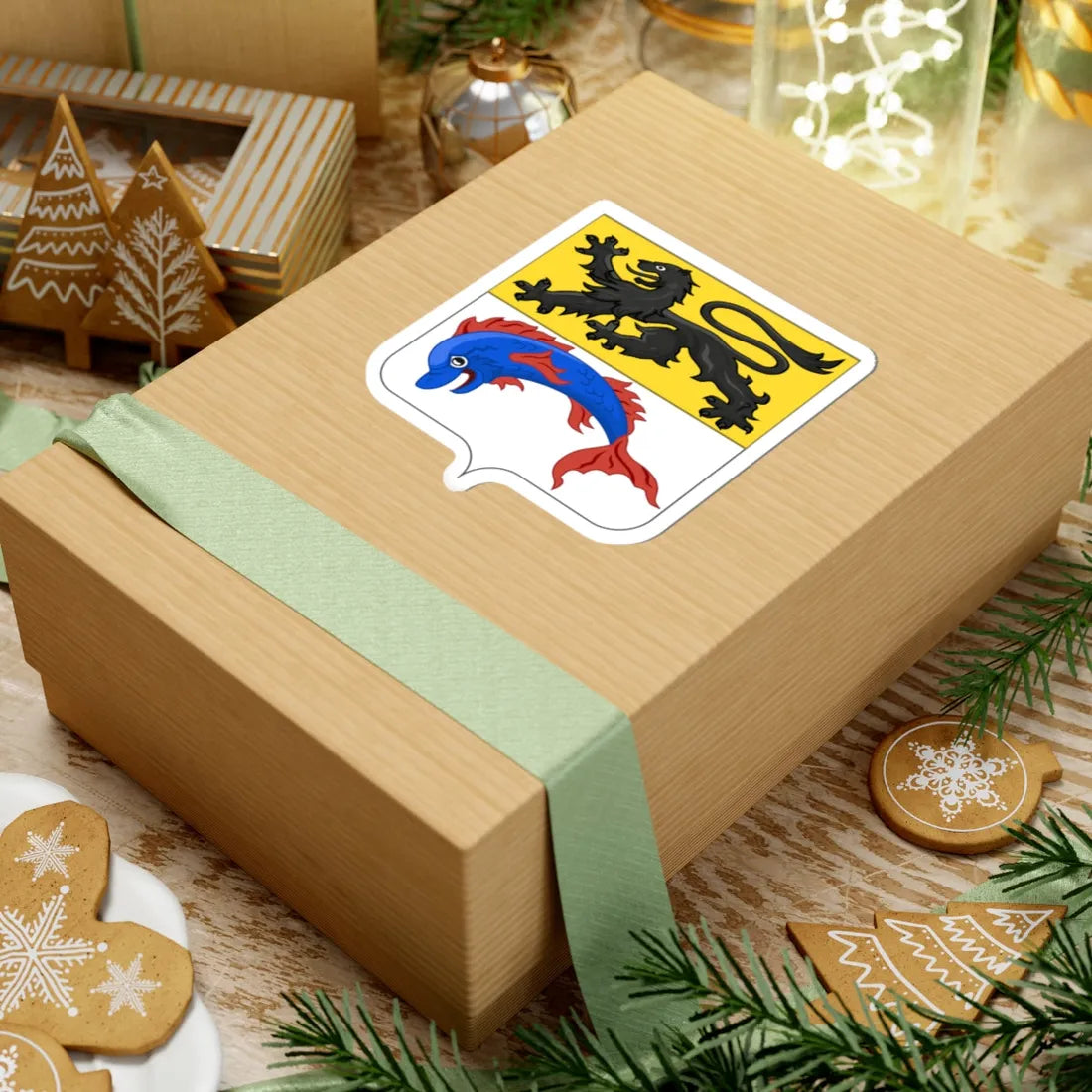 Lesser Coat of Arms of Dunkerque 17th century (France) (Coat of Arms) STICKER Vinyl Kiss-Cut Decal - The Sticker Space