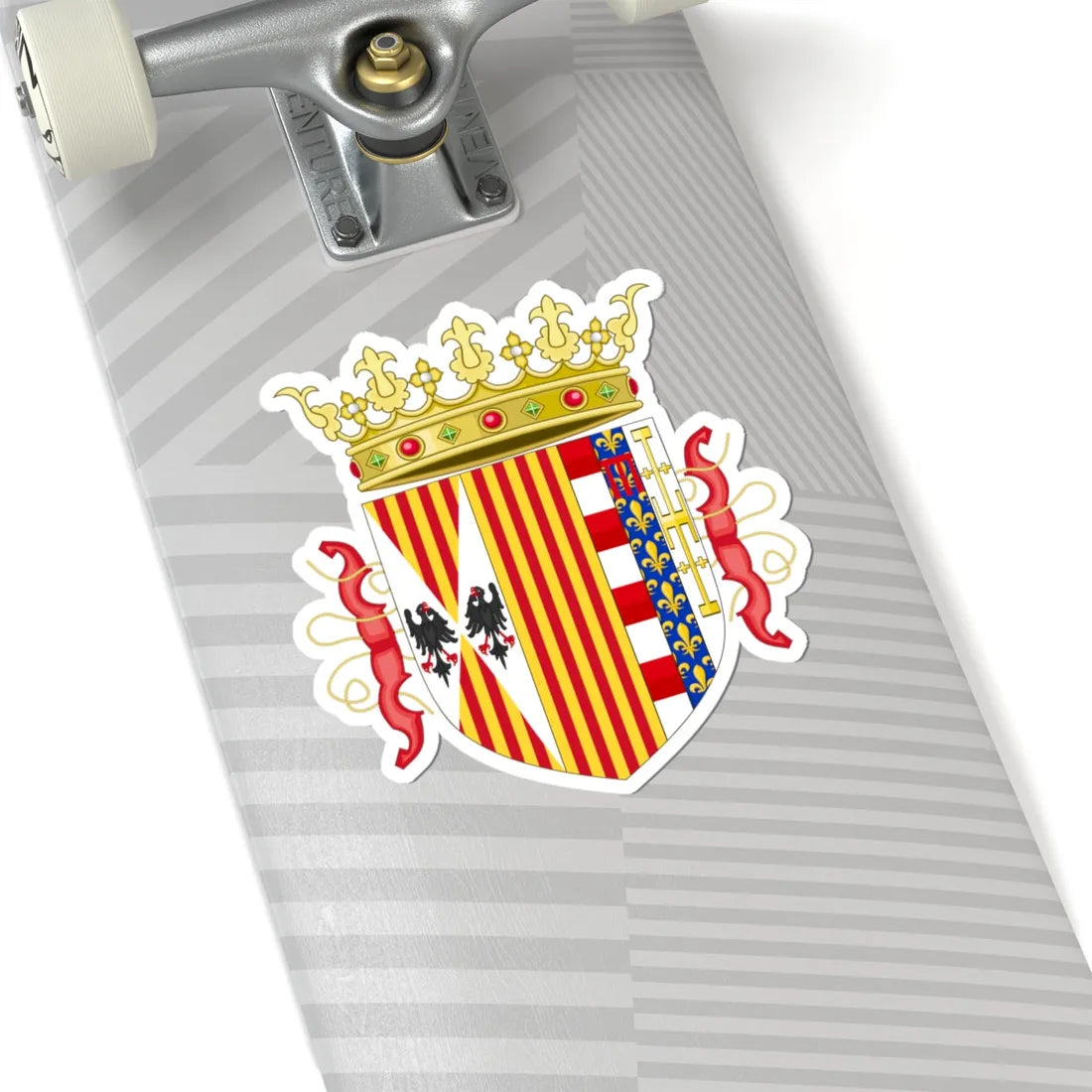 Lesser Coat of Arms of Ferdinand II of Aragon Both Sicilies and Count of Barcelona 1504-1516 (Italy) (Coat of Arms) STICKER Vinyl Kiss-Cut Decal - The Sticker Space