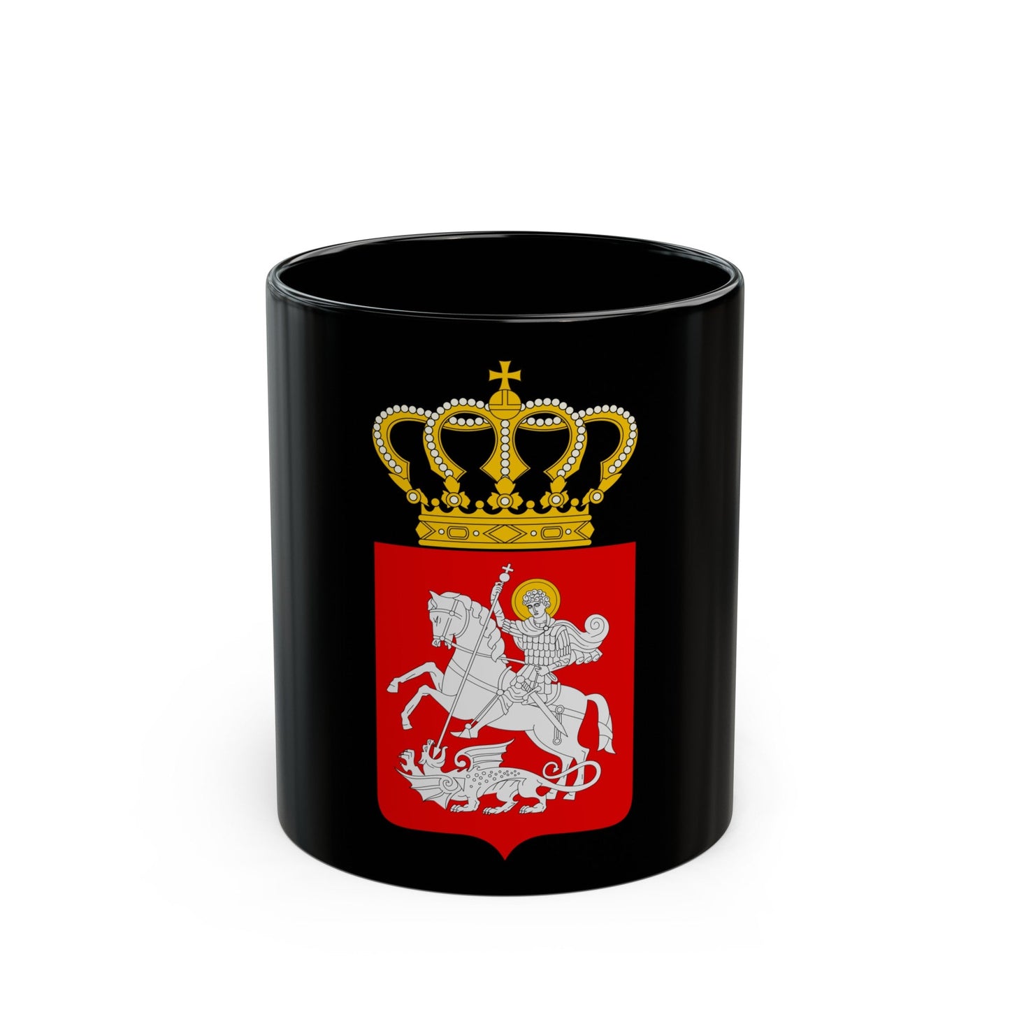 Lesser coat of arms of Georgia - Black Coffee Mug-11oz-The Sticker Space