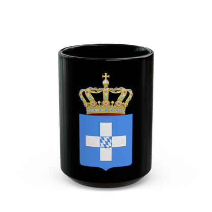 Lesser Coat of Arms of Greece (Wittelsbach) - Black Coffee Mug-15oz-The Sticker Space