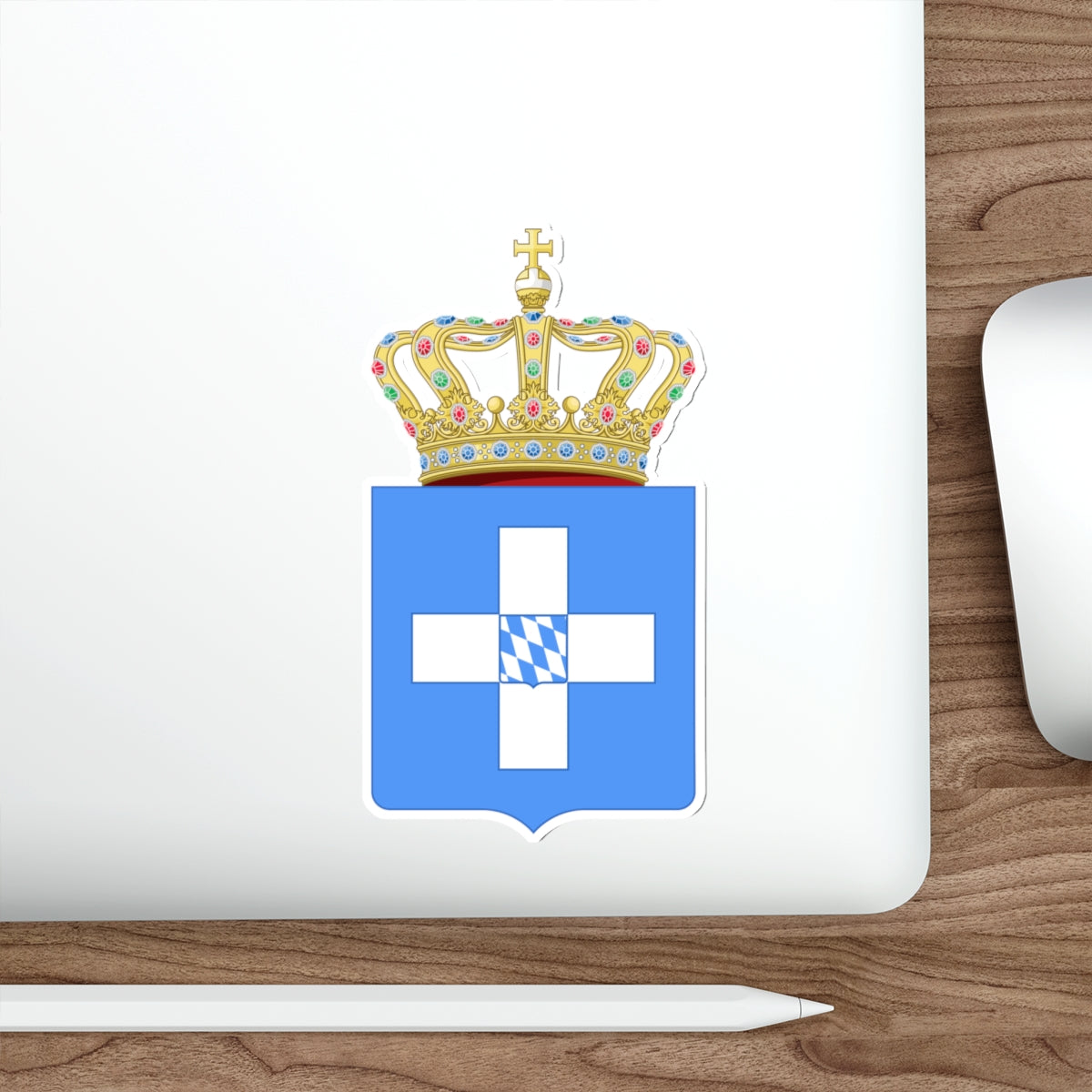 Lesser Coat of Arms of Greece (Wittelsbach) STICKER Vinyl Die-Cut Decal-The Sticker Space