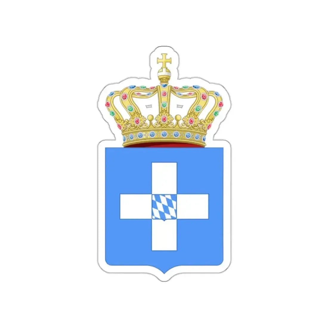 Lesser Coat of Arms of Greece (Wittelsbach) STICKER Vinyl Die-Cut Decal 2 Inch - The Sticker Space