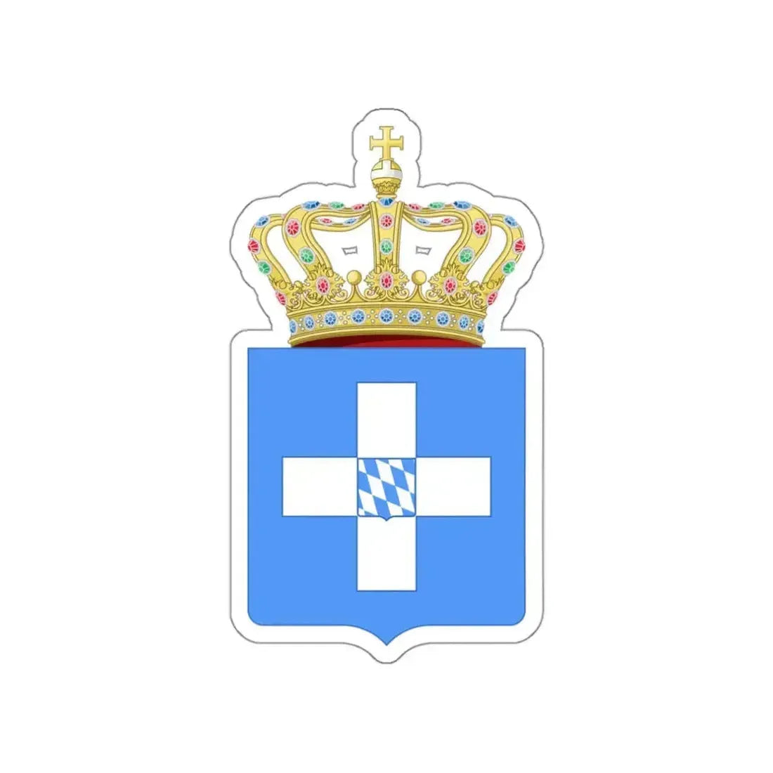 Lesser Coat of Arms of Greece (Wittelsbach) STICKER Vinyl Die-Cut Decal 3 Inch - The Sticker Space