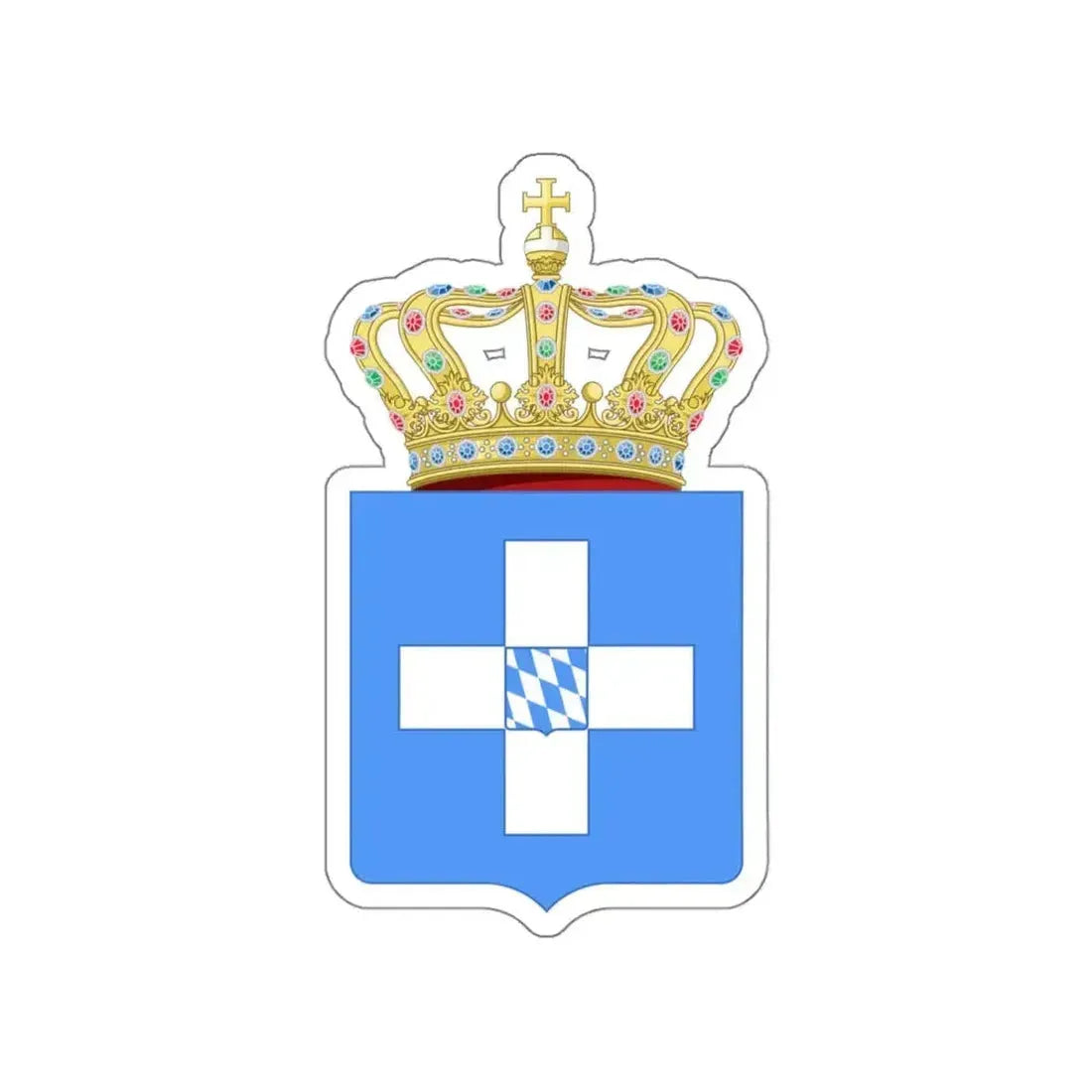 Lesser Coat of Arms of Greece (Wittelsbach) STICKER Vinyl Die-Cut Decal 5 Inch - The Sticker Space