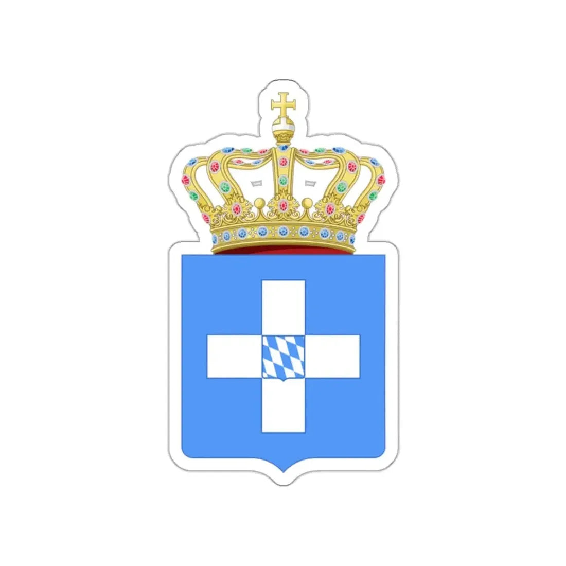 Lesser Coat of Arms of Greece (Wittelsbach) STICKER Vinyl Die-Cut Decal - The Sticker Space