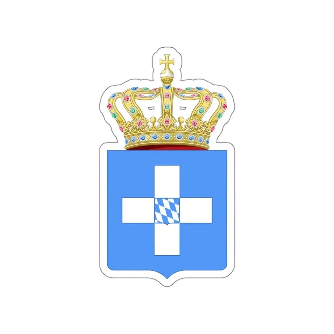 Lesser Coat of Arms of Greece (Wittelsbach) STICKER Vinyl Die-Cut Decal - The Sticker Space